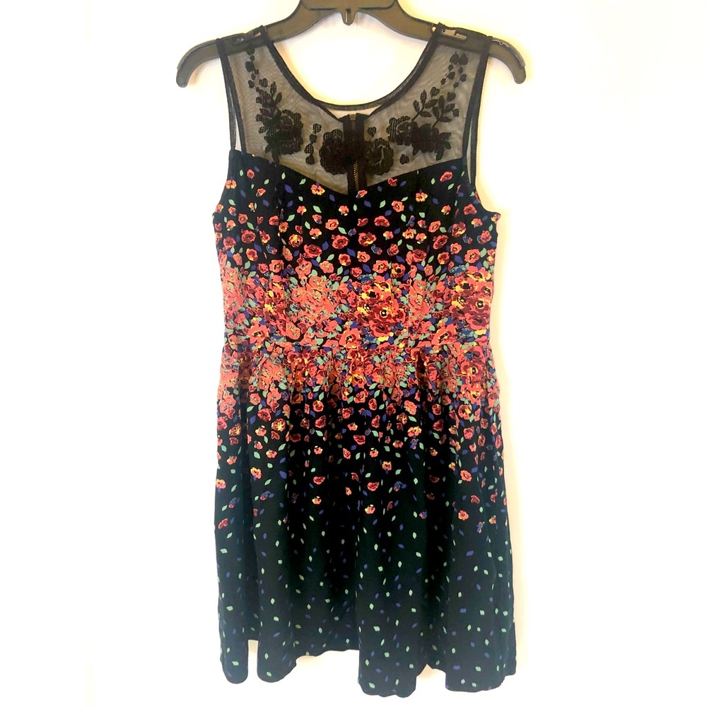 Kimchi Blue Urban Outfitters Embroidered Sweetheart Floral Mini Dress Size 4